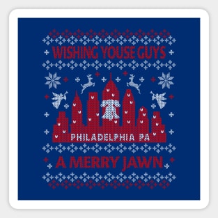 FUNNY YOUSE GUYS PHILLY UGLY CHRISTMAS SWEATER JAWN PHILADELPHIA Magnet